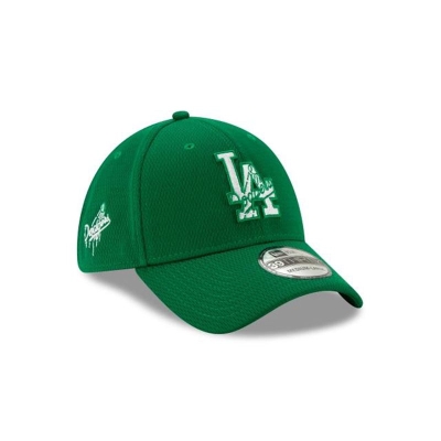 Green Los Angeles Dodgers Hat - New Era MLB St Patricks Day 39THIRTY Stretch Fit Caps USA3286917